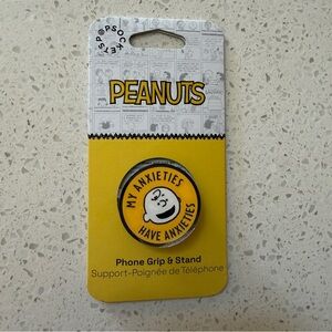Peanuts Popsockets Phone Grip & Stand - Black and Yellow Design